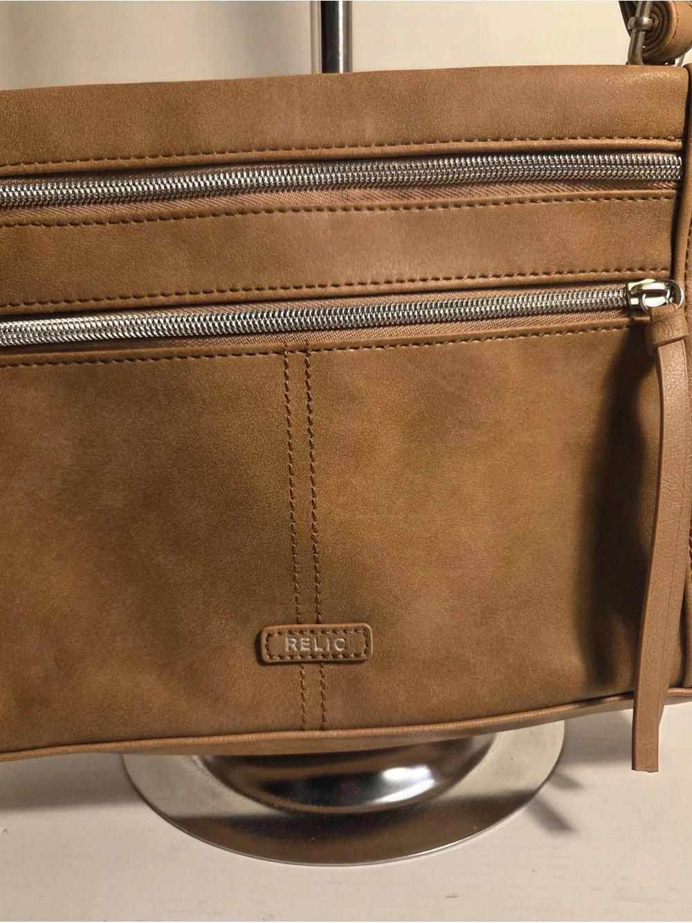 Relic Purse Shoulder Bag Crossbody Zippers Tassels Lightweight Brown